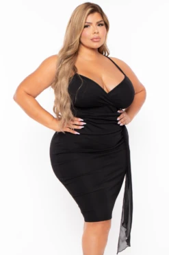 Plus Size Bianca Cami Strap Dress - Black 5 Plus Size Bianca Cami Strap Dress - Black -Kitchensuppliesdeal curvy sense dresses plus size bianca cami strap dress black 29884307472481