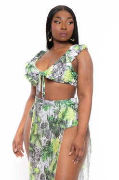 Plus Size Bogota 3 Piece Swimwear Set - Green -Kitchensuppliesdeal curvy sense dresses plus size bogota 3 piece swimwear set green 32222417944673