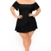 Plus Size Brina Off The Shoulder Dress - Black 2 Plus Size Brina Off The Shoulder Dress - Black -Kitchensuppliesdeal curvy sense dresses plus size brina off the shoulder dress black 31638860628065
