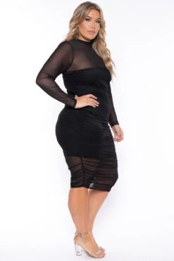 Plus Size Caelan Ruched Bodycon Dress- Black -Kitchensuppliesdeal curvy sense dresses plus size caelan ruched bodycon dress black 29447598014561