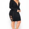 Plus Size Calista Caged Dress - Black -Kitchensuppliesdeal curvy sense dresses plus size calista caged dress black 29887421808737