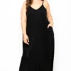 Plus Size Cami Strap Maxi Dress - Black 1 Plus Size Cami Strap Maxi Dress - Black -Kitchensuppliesdeal curvy sense dresses plus size cami strap maxi dress black 29887291588705
