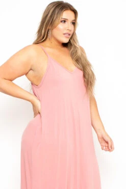 Plus Size Cami Strap Maxi Dress - Mauve -Kitchensuppliesdeal curvy sense dresses plus size cami strap maxi dress mauve 29882149896289