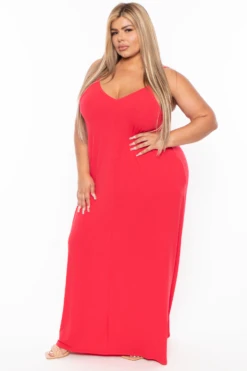 Plus Size Cami Strap Maxi Dress - Ruby 4 Plus Size Cami Strap Maxi Dress - Ruby -Kitchensuppliesdeal curvy sense dresses plus size cami strap maxi dress ruby 29882076004449
