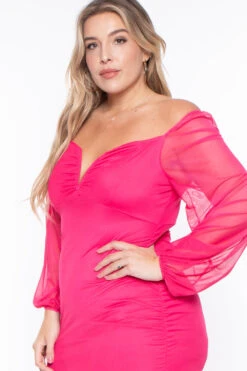 Plus Size Candie Mesh Dress - Pink 4 Plus Size Candie Mesh Dress - Pink -Kitchensuppliesdeal curvy sense dresses plus size candie mesh dress pink 29258674176097