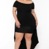 Plus Size Carolina Hi-Low Draped Dress - Black 1 Plus Size Carolina Hi-Low Draped Dress - Black -Kitchensuppliesdeal curvy sense dresses plus size carolina hi low draped dress black 32125417160801