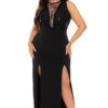 Plus Size Chiara M- Slit Maxi Dress - Black 1 Plus Size Chiara M- Slit Maxi Dress - Black -Kitchensuppliesdeal curvy sense dresses plus size chiara m slit maxi dress black 30857575923809