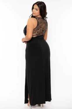 Plus Size Chiara M- Slit Maxi Dress - Black 6 Plus Size Chiara M- Slit Maxi Dress - Black -Kitchensuppliesdeal curvy sense dresses plus size chiara m slit maxi dress black 30857576939617