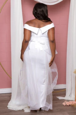 Plus Size Clara Off The Shoulder Tulle Dress - White 12 Plus Size Clara Off The Shoulder Tulle Dress - White -Kitchensuppliesdeal curvy sense dresses plus size clara off the shoulder tulle dress white 29592897290337