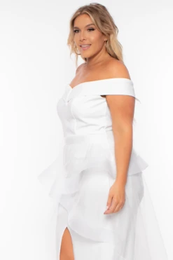 Plus Size Clara Off The Shoulder Tulle Dress - White 11 Plus Size Clara Off The Shoulder Tulle Dress - White -Kitchensuppliesdeal curvy sense dresses plus size clara off the shoulder tulle dress white 29705714630753