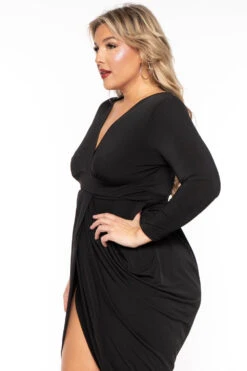 Solid Plus Size Clarissa Asymmetric Drape Dress - Black 6 Solid Plus Size Clarissa Asymmetric Drape Dress - Black -Kitchensuppliesdeal curvy sense dresses plus size clarissa asymmetric drape dress black 30601445245025