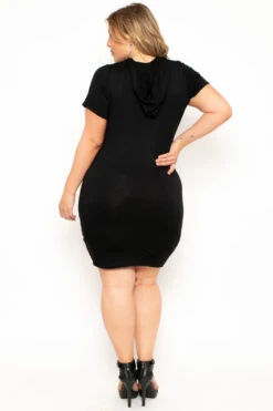 Plus Size Cutout Hoodie Dress - Black 4 Plus Size Cutout Hoodie Dress - Black -Kitchensuppliesdeal curvy sense dresses plus size cutout hoodie dress black 29707272192097