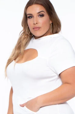 Plus Size Cutout Hoodie Dress - Ivory 4 Plus Size Cutout Hoodie Dress - Ivory -Kitchensuppliesdeal curvy sense dresses plus size cutout hoodie dress ivory 29707273273441