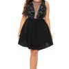 Plus Size Daisy Sparkle Flare Dress- Black 1 Plus Size Daisy Sparkle Flare Dress- Black -Kitchensuppliesdeal curvy sense dresses plus size daisy sparkle flare dress black 30821980635233