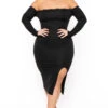 Plus Size Damaris Off The Shoulder Bandage Dress- Black -Kitchensuppliesdeal curvy sense dresses plus size damaris off the shoulder bandage dress black 31534953103457