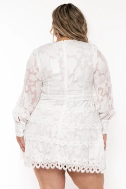 Plus Size Danada Crochet Mini Dress - White 5 Plus Size Danada Crochet Mini Dress - White -Kitchensuppliesdeal curvy sense dresses plus size danada crochet mini dress white 32106115498081