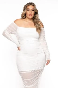 Plus Size Danica Asymmetric Mesh Dress - Ivory -Kitchensuppliesdeal curvy sense dresses plus size danica asymmetric mesh dress ivory 31496812494945