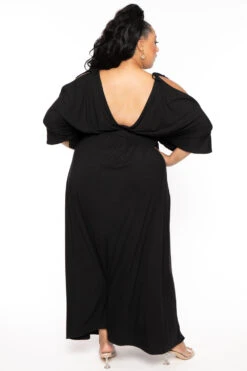 Plus Size Danielle Knit Maxi Dress - Black -Kitchensuppliesdeal curvy sense dresses plus size danielle knit maxi dress black 30053423546465