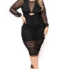 Plus Size Daviana Ruched Midi Dress - Black -Kitchensuppliesdeal curvy sense dresses plus size daviana ruched midi dress black 30677957116001