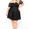 Plus Size Deana Off The Shoulder Lace Dress- Black -Kitchensuppliesdeal curvy sense dresses plus size deana off the shoulder lace dress black 32335956508769