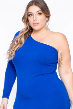 Plus Size Ebony One Shoulder Dress - Royal Blue 5 Plus Size Ebony One Shoulder Dress - Royal Blue -Kitchensuppliesdeal curvy sense dresses plus size ebony one shoulder dress royal blue 29708365824097