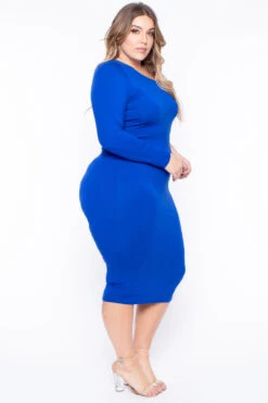 Plus Size Ebony One Shoulder Dress - Royal Blue 6 Plus Size Ebony One Shoulder Dress - Royal Blue -Kitchensuppliesdeal curvy sense dresses plus size ebony one shoulder dress royal blue 29708366086241