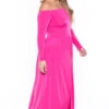 Plus Size Eliana M- Slit Dress- Pink 1 Plus Size Eliana M- Slit Dress- Pink -Kitchensuppliesdeal curvy sense dresses plus size eliana m slit dress pink 29703544733793