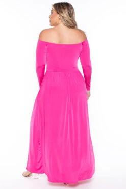 Plus Size Eliana M- Slit Dress- Pink -Kitchensuppliesdeal curvy sense dresses plus size eliana m slit dress pink 29703544963169