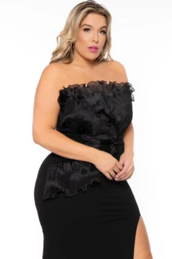 Plus Size Eliora Ruffled Dress- Black 5 Plus Size Eliora Ruffled Dress- Black -Kitchensuppliesdeal curvy sense dresses plus size eliora ruffled dress black 30549091057761