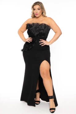 Plus Size Eliora Ruffled Dress- Black 7 Plus Size Eliora Ruffled Dress- Black -Kitchensuppliesdeal curvy sense dresses plus size eliora ruffled dress black 30549091778657