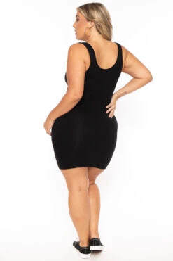 Plus Size Essential Tank Bodycon Dress- Black 4 Plus Size Essential Tank Bodycon Dress- Black -Kitchensuppliesdeal curvy sense dresses plus size essential tank bodycon dress black 30158389510241