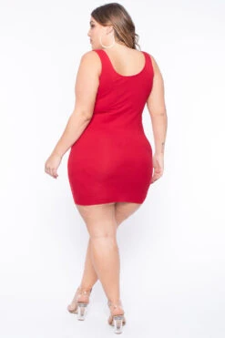 Plus Size Essential Tank Bodycon Dress - Red 4 Plus Size Essential Tank Bodycon Dress - Red -Kitchensuppliesdeal curvy sense dresses plus size essential tank bodycon dress red 29590191538273