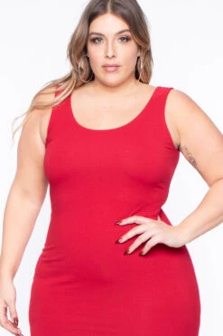 Plus Size Essential Tank Bodycon Dress - Red 6 Plus Size Essential Tank Bodycon Dress - Red -Kitchensuppliesdeal curvy sense dresses plus size essential tank bodycon dress red 29708561514593