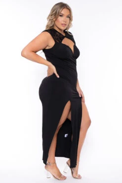 Plus Size Etta Lace Maxi Dress - Black -Kitchensuppliesdeal curvy sense dresses plus size etta lace maxi dress black 29587000852577