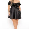 Plus Size Evianna Short Sleeve Satin Dress - Black 2 Plus Size Evianna Short Sleeve Satin Dress - Black -Kitchensuppliesdeal curvy sense dresses plus size evianna short sleeve satin dress black 31791958098017