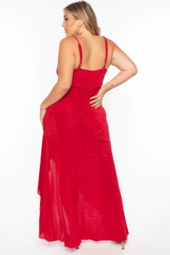 Plus Size Fayette Flamenco Ruffle Dress - Red -Kitchensuppliesdeal curvy sense dresses plus size fayette flamenco ruffle dress red 29589756379233