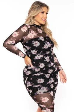 Plus Size Floral Caelan Ruched Bodycon Dress- Black 5 Plus Size Floral Caelan Ruched Bodycon Dress- Black -Kitchensuppliesdeal curvy sense dresses plus size floral caelan ruched bodycon dress black 31041265664097