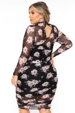Plus Size Floral Caelan Ruched Bodycon Dress- Black 6 Plus Size Floral Caelan Ruched Bodycon Dress- Black -Kitchensuppliesdeal curvy sense dresses plus size floral caelan ruched bodycon dress black 31041265762401