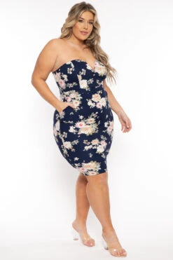 Plus Size Floral Print Bodycon Dress - Navy 4 Plus Size Floral Print Bodycon Dress - Navy -Kitchensuppliesdeal curvy sense dresses plus size floral print bodycon dress navy 31726904541281