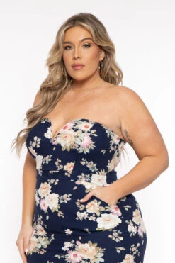 Plus Size Floral Print Bodycon Dress - Navy 6 Plus Size Floral Print Bodycon Dress - Navy -Kitchensuppliesdeal curvy sense dresses plus size floral print bodycon dress navy 31726904639585