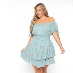 Plus Size Floral Sienna Swiss Dot Dress -Turquoise 6 Plus Size Floral Sienna Swiss Dot Dress -Turquoise -Kitchensuppliesdeal curvy sense dresses plus size floral sienna swiss dot dress turquoise 30020916674657