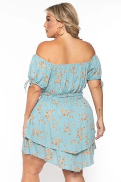 Plus Size Floral Sienna Swiss Dot Dress -Turquoise 7 Plus Size Floral Sienna Swiss Dot Dress -Turquoise -Kitchensuppliesdeal curvy sense dresses plus size floral sienna swiss dot dress turquoise 30026205364321