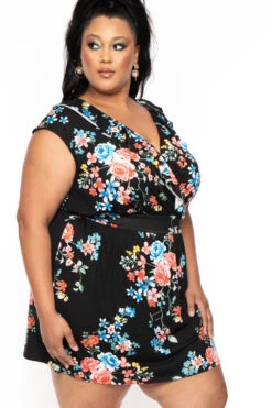 Plus Size Floral Tina Dress - Floral Black 4 Plus Size Floral Tina Dress - Floral Black -Kitchensuppliesdeal curvy sense dresses plus size floral tina dress floral black 30025521234017