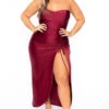 Plus Size Francesca Strapless Dress - Wine 1 Plus Size Francesca Strapless Dress - Wine -Kitchensuppliesdeal curvy sense dresses plus size francesca strapless dress wine 29591083745377