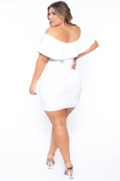 Plus Size Frill Bodycon Dress - Ivory 4 Plus Size Frill Bodycon Dress - Ivory -Kitchensuppliesdeal curvy sense dresses plus size frill bodycon dress ivory 29591132405857