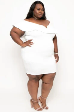 Plus Size Frill Bodycon Dress - Ivory 7 Plus Size Frill Bodycon Dress - Ivory -Kitchensuppliesdeal curvy sense dresses plus size frill bodycon dress ivory 29591133061217