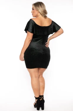Plus Size Frill Glitter Bodycon Dress - Green -Kitchensuppliesdeal curvy sense dresses plus size frill glitter bodycon dress green 30513874337889
