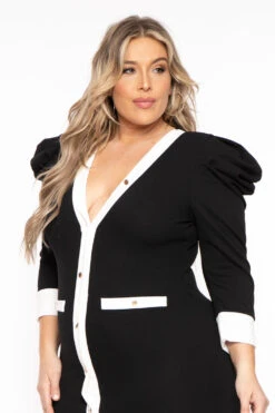 Plus Size Georgina Puff Sleeve Dress - Black 5 Plus Size Georgina Puff Sleeve Dress - Black -Kitchensuppliesdeal curvy sense dresses plus size georgina puff sleeve dress black 31792239837281