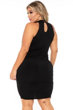 Plus Size Halter Knotted Dress - Black -Kitchensuppliesdeal curvy sense dresses plus size halter knotted dress black 30232752259169