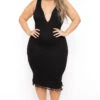 Plus Size Jane Ribbed Midi Dress - Black -Kitchensuppliesdeal curvy sense dresses plus size jane ribbed midi dress black 31791539454049